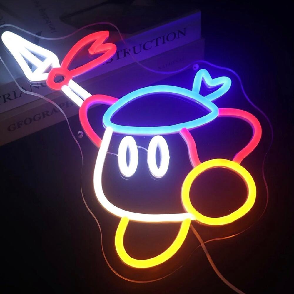 Kirby Waddle Dee With Spear Neon Sign Night Light Room Wall Decor